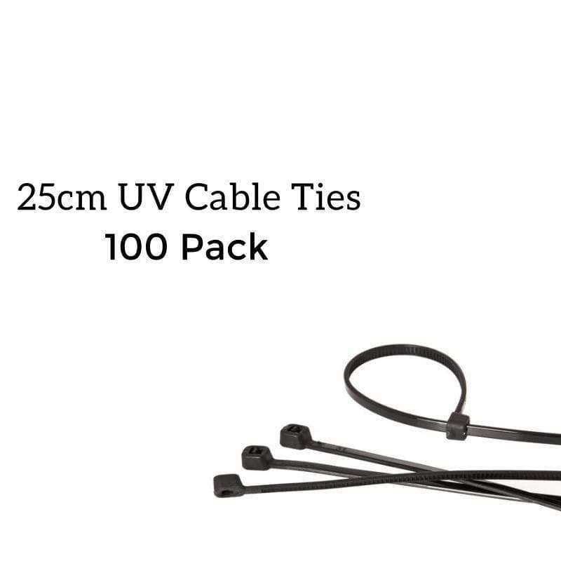 5 x 25cm UV Cable ties (wire, mesh or surfaces with holes) - 100 Pack (500 Total)