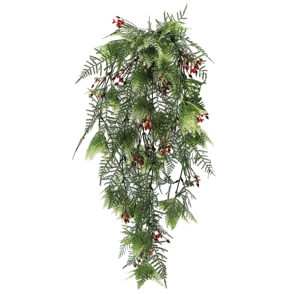 Artificial Hanging Christmas Myrtle And Flowering Holly UV Resistant 78cm