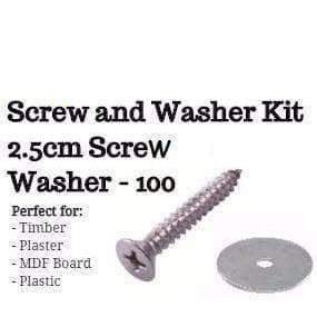Screw and Washer Kit (Timber and Plaster) 100 Pack (Green Wall Kit)