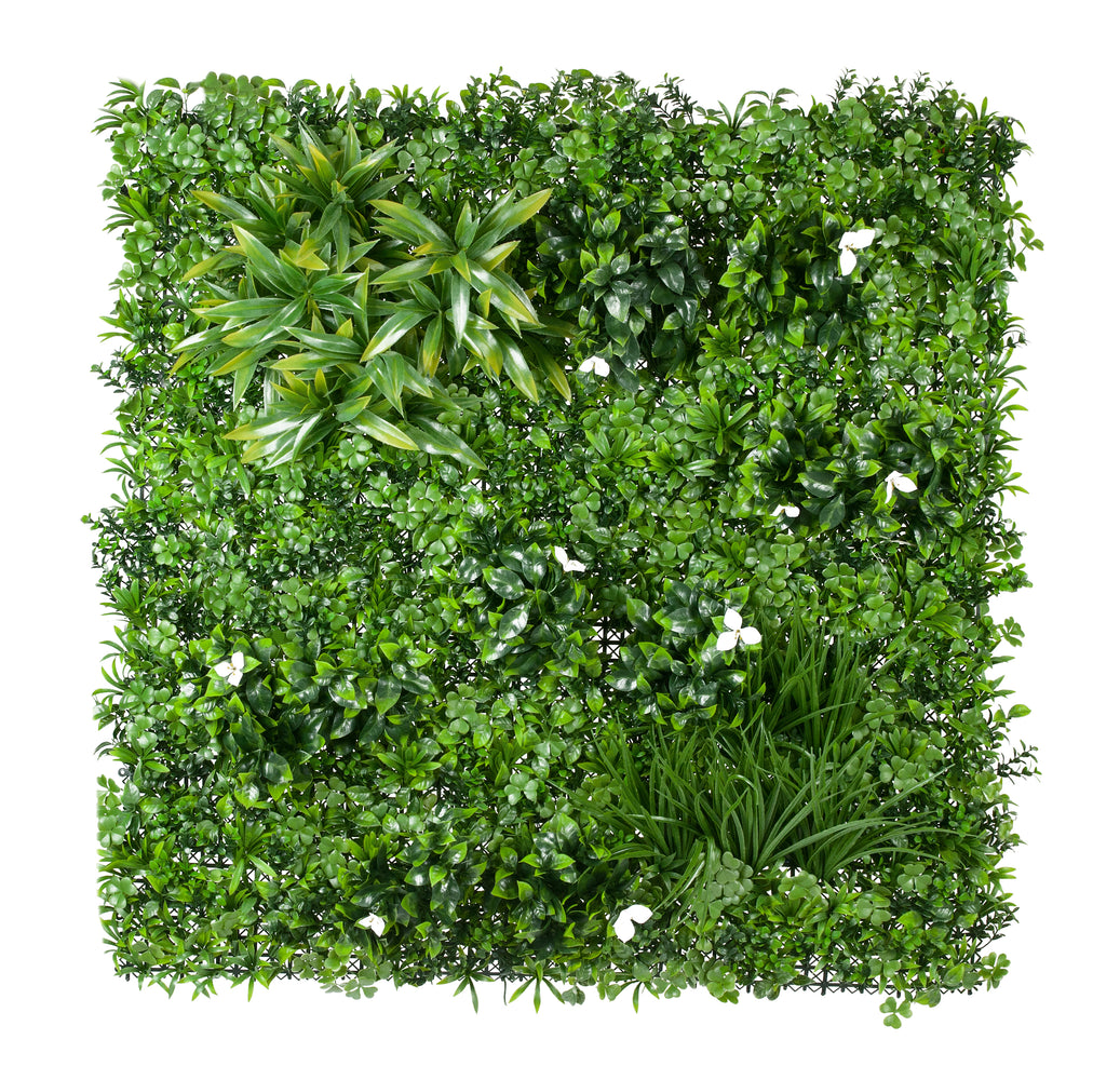 flowering white green wall panel