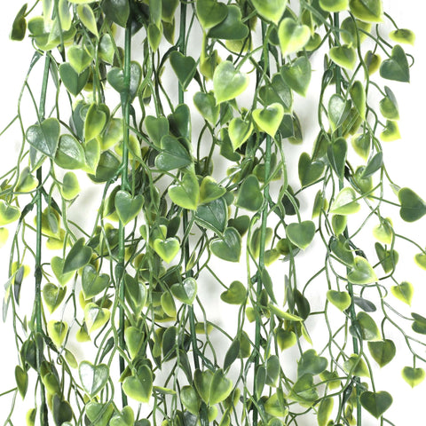Artificial Hanging Plant (Heart Leaf) UV Resistant 90cm - Designer Vertical Gardens artificial green wall australia artificial vertical garden plants