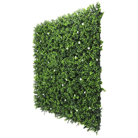 Luxury Flowering Artificial Buxus Hedge Panel UV Resistant 1m x 1m