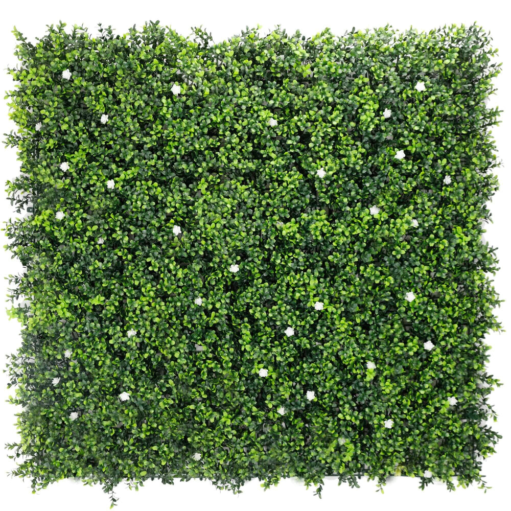 Luxury Flowering Artificial Buxus Hedge Panel UV Resistant 1m x 1m