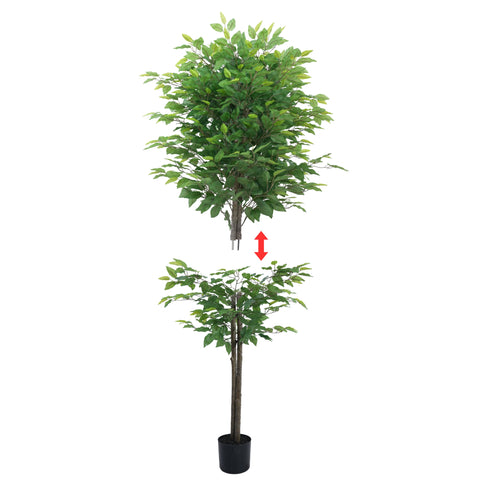 Mixed Green Bushy Artificial Ficus Tree 180cm