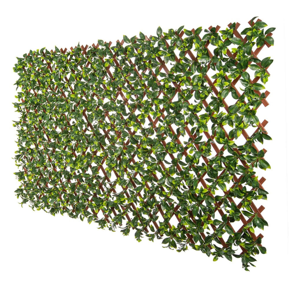 Premium Jasmine Artificial Hedge Extendable Trellis / Screen 2 Meter By 1 Meter UV Resistant (PVC)