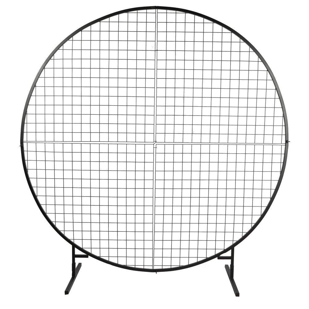 Sturdy Circular Flower Wall / Event Stand 200cm Diameter (Black Frame)