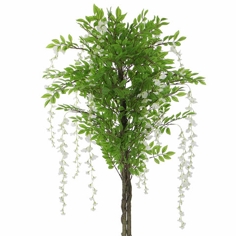 Flowering Artificial Wisteria with White Flowers 180cm