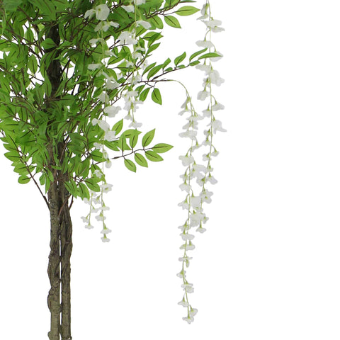 Flowering Artificial Wisteria with White Flowers 180cm