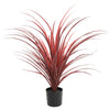 Burgundy Potted Artificial Long Grass (Yucca Grass) 75cm UV Resistant