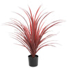 Burgundy Potted Artificial Long Grass (Yucca Grass) 75cm UV Resistant