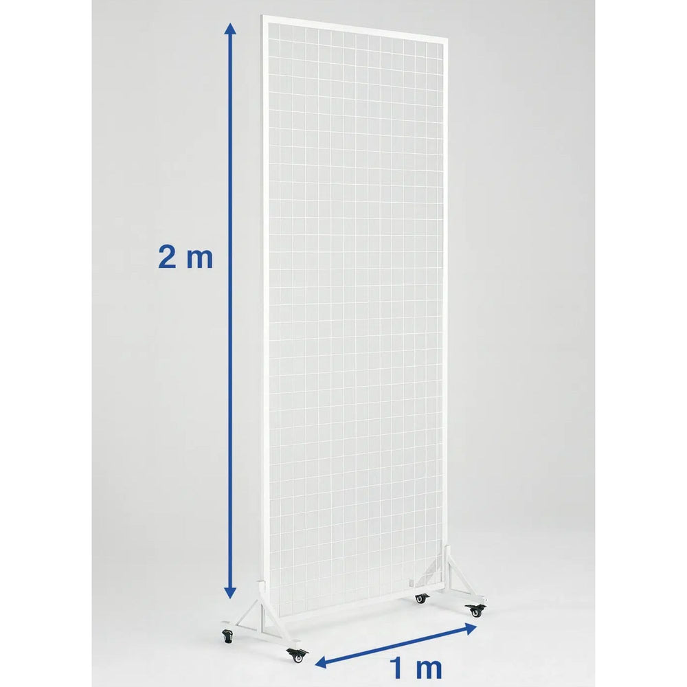 Versatile and Premium White Flower Wall Stand / Portable Event Screen with Wheels 2m x 1m