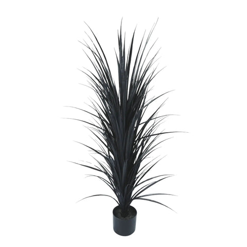 Premium Black Potted Artificial Long Grass (Yucca Grass) 115cm UV Resistant
