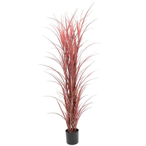 Premium Potted Burgundy Artificial Long Grass (Yucca Grass / Reed Grass) 180cm UV Resistant