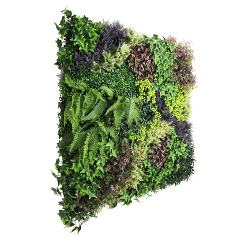 Lush Botanical Mosaic Artificial Vertical Garden / Green Wall Panel 1m x 1m UV Resistant