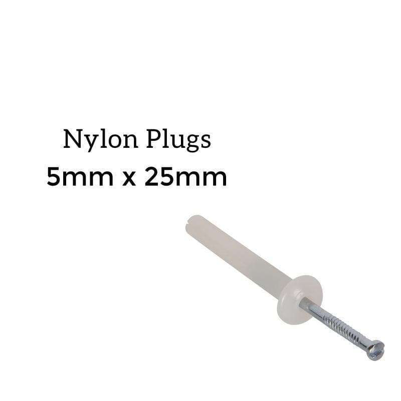 5mm x 25mm Nylon Plug (Masonry Surfaces)