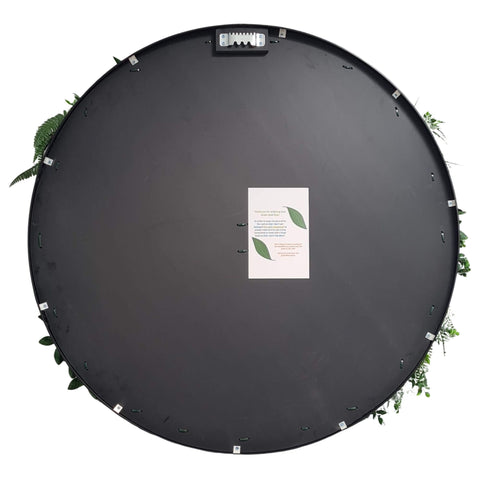 Slimline Artificial Green Wall Disc Art 100cm Grassy Fern UV Resistant (Black)