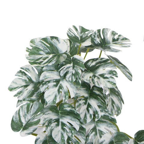 Artificial White & Green Monstera Albo Variegata 45cm