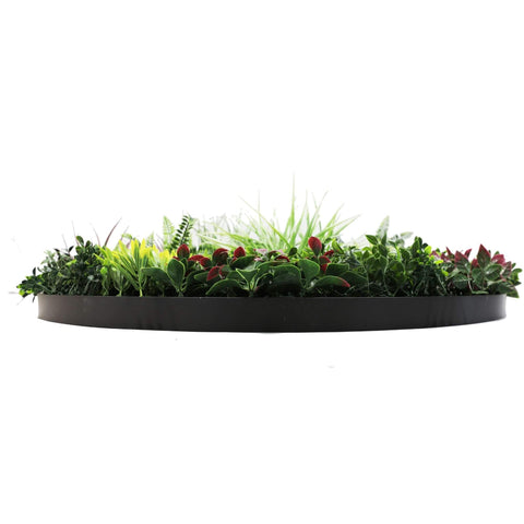 Slimline Artificial Green Wall Disc Art 100cm Colour Fresh UV Resistant (Black)