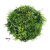 Slimline Artificial Green Wall Disc Art 80cm Country Fern UV Resistant (Black)