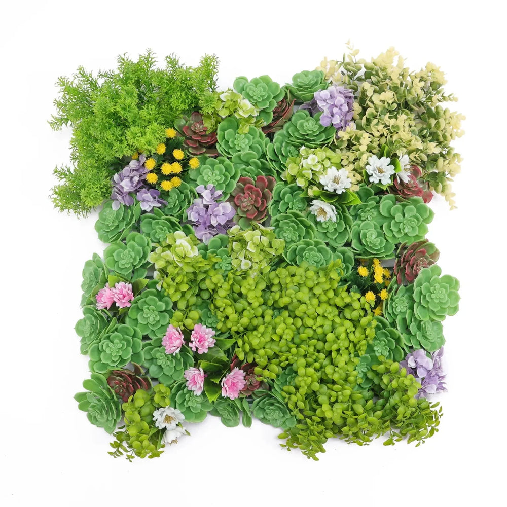 Artificial Dense Succulent Vertical Garden Panel – UV Resistant (50cm x 50cm) - Designer Vertical Gardens artificial vertical green wall