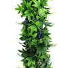 Artificial Extendable Hanging Bright Green Ivy Bush With Purple Flowers 55cm UV Resistant - Designer Vertical Gardens Artificial ivy garland Event ivy garland