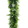 Artificial Extendable Hanging Flowering White Eucalyptus Vine UV Resistant 55cm - Designer Vertical Gardens artificial hanging ferns hanging garland
