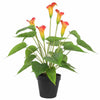 Artificial Flowering White & Orange Peace Lily / Calla Lily Plant 50cm - Designer Vertical Gardens artificial garden wall plants artificial green wall sydney