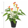 Artificial Flowering White & Orange Peace Lily / Calla Lily Plant 50cm - Designer Vertical Gardens artificial garden wall plants artificial green wall sydney