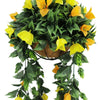 Artificial Hanging Basket Orange and Yellow Bouganvillea 30cm x 80cm Long UV Resistant - Designer Vertical Gardens artificial hanging ferns Hanging plant garland
