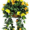 Artificial Hanging Basket Orange and Yellow Bouganvillea 30cm x 80cm Long UV Resistant - Designer Vertical Gardens artificial hanging ferns Hanging plant garland