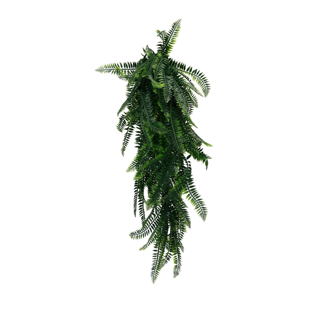Artificial Hanging Boston Fern Garland – UV Resistant & Fire Rated (27cm x 84cm) - Designer Vertical Gardens artificial hanging ferns hanging fern