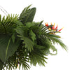 Artificial Hanging Plant Arrangement With Tropical Flowers In A Rectangular Arrangement 100cm X 30cm Mesh + Foliage - Designer Vertical Gardens artificial green walls with flowers Flowering plants
