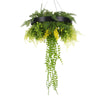 Black Framed Roof Hanging Disc With Draping Life - Like Plants 40cm - Designer Vertical Gardens hanging fern hanging garland