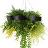 Black Framed Roof Hanging Disc With Draping Life - Like Plants 40cm - Designer Vertical Gardens hanging fern hanging garland