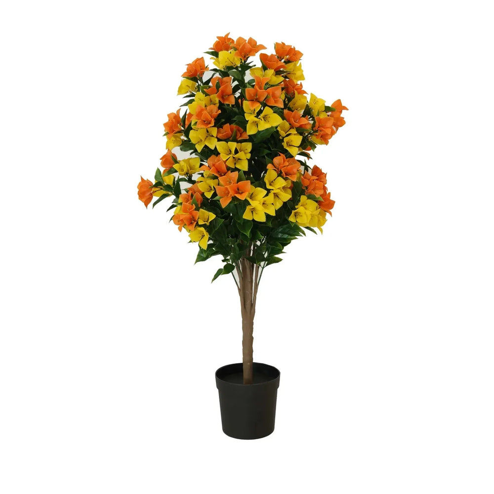 Bougainvillea Bloom Tree – Yellow & Orange Faux Florals (90cm, UV Resistant) - Designer Vertical Gardens Articial Trees Artificial Plants