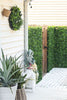 Flowering Modern White Artificial Green Wall Disc UV Resistant 75cm (Black Frame) - Designer Vertical Gardens