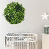 Flowering Modern White Artificial Green Wall Disc UV Resistant 75cm (Black Frame) - Designer Vertical Gardens