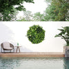 Flowering White Artificial Green Wall Disc UV Resistant 100cm (Black Frame) - Designer Vertical Gardens Artificial vertical garden wall disc