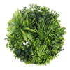 Flowering White Artificial Green Wall Disc UV Resistant 100cm (Black Frame) - Designer Vertical Gardens Artificial vertical garden wall disc