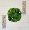 Flowering White Artificial Green Wall Disc UV Resistant 50cm (White Frame) - Designer Vertical Gardens artificial garden wall plants artificial green wall sydney