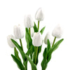 Flowering White Artificial Tulip Plant Arrangement With Ceramic Bowl 35cm - Designer Vertical Gardens Artificial Shrubs and Small plants Artificial Trees