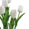Flowering White Artificial Tulip Plant Arrangement With Ceramic Bowl 35cm - Designer Vertical Gardens Artificial Shrubs and Small plants Artificial Trees