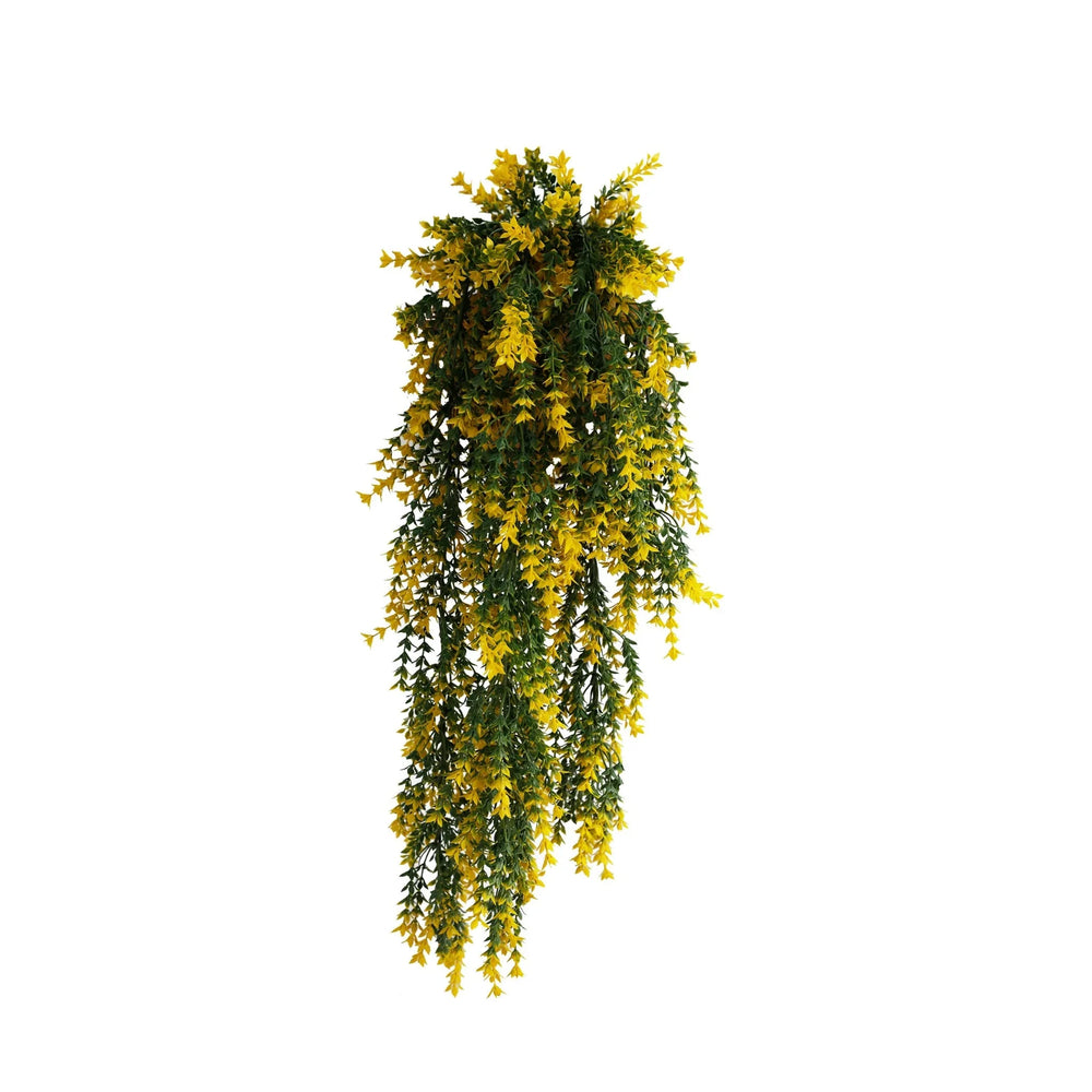 Hanging Yellow & Green Willow Leaf Vine – UV & Fire Rated (20cm x 76cm) - Designer Vertical Gardens artificial hanging ferns hanging fern