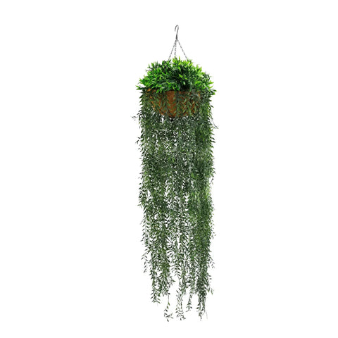 Luxe Cascade Hanging Fern Basket – UV Resistant (35cm x 140cm) - Designer Vertical Gardens hanging plants