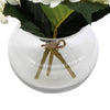 Premium Faux Hydrangea With Glass Vase (Artificial Flowering White Hydrangea) 23cm - Designer Vertical Gardens Artificial Trees Flowering plants