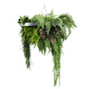 Silver Framed Roof Hanging Disc with Draping Life - Like Plants UV Resistant 60cm - Designer Vertical Gardens artificial hanging fern artificial hanging ferns