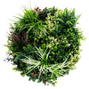 Slimline Artificial Green Wall Disc Art 60cm Colour Fresh UV Resistant (Black) - Designer Vertical Gardens Artificial vertical garden wall disc