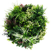 Slimline Artificial Green Wall Disc Art 60cm Colour Fresh UV Resistant (Black) - Designer Vertical Gardens Artificial vertical garden wall disc
