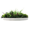 Slimline Artificial Green Wall Disc Art 60cm Colour Fresh UV Resistant (White) - Designer Vertical Gardens Artificial vertical garden wall disc