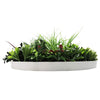 Slimline Artificial Green Wall Disc Art 60cm Colour Fresh UV Resistant (White) - Designer Vertical Gardens Artificial vertical garden wall disc